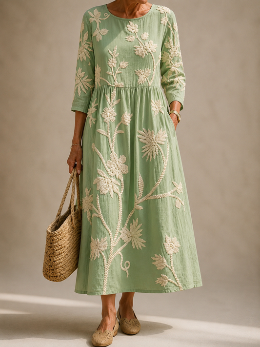 GWEN | LINEN FLOWER DRESS