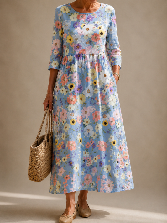 MELISSA |  LINEN FLOWER DRESS