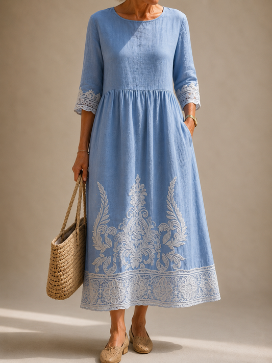 TIFFANY | LINEN FLOWER DRESS