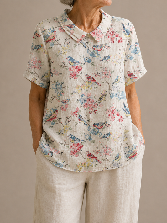 Alice™ | Linen Floral Blouse