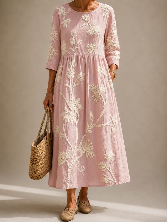 PHOEBE | LINEN FLOWER DRESS