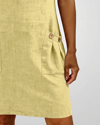 Cotton dress with zipper