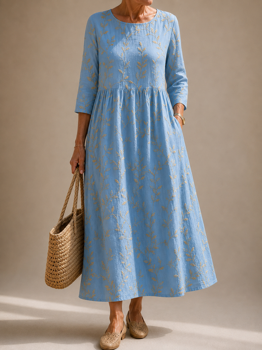 NATALIE | LINEN FLOWER DRESS