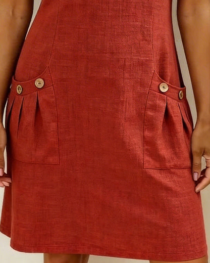Cotton dress with zipper