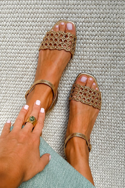 ENCHANTED SUMMER GOLD SANDALS