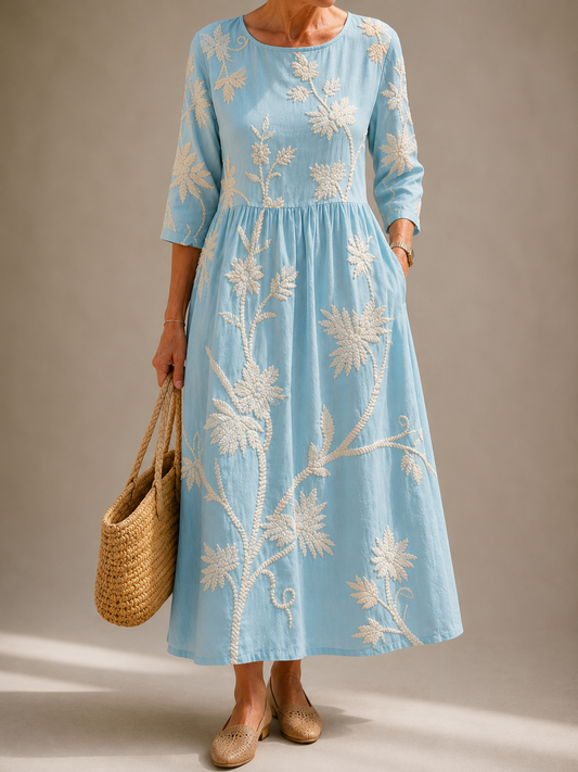 KIMBERLY | LINEN FLOWER DRESS