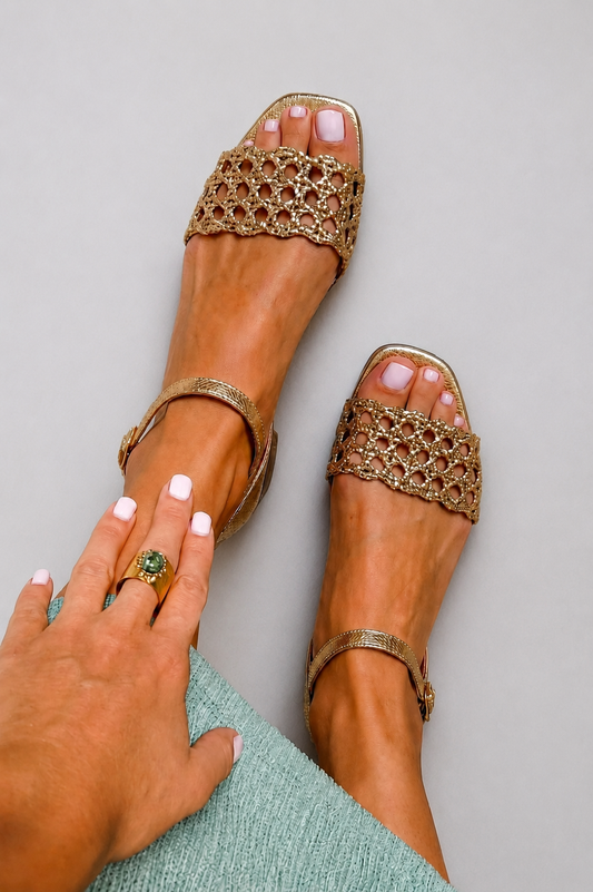 ENCHANTED SUMMER GOLD SANDALS