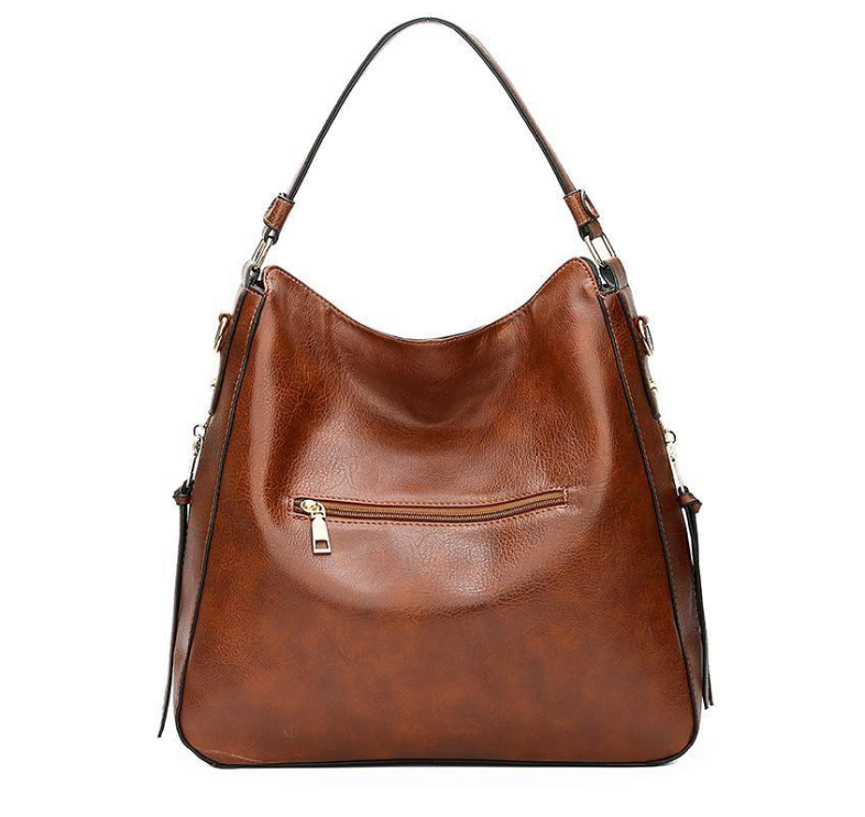 Luxury Leather Hobo Anti-Theft Handbag + Free Pouch Wallet