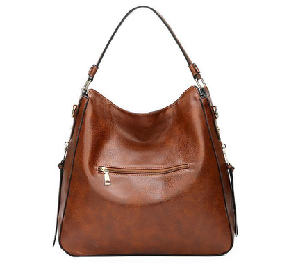Luxury Leather Hobo Anti-Theft Handbag + Free Pouch Wallet