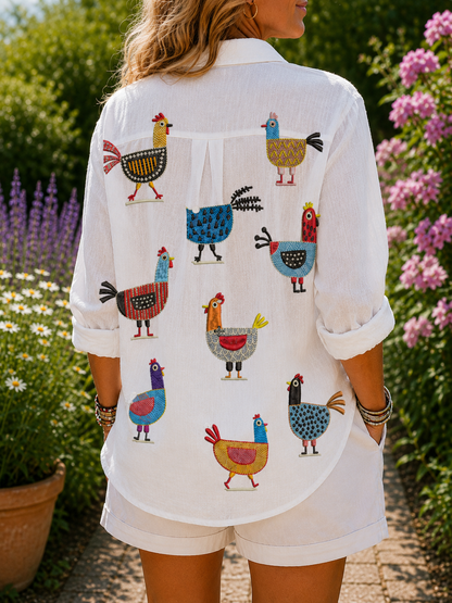 Ingrid | Playful Hen Blouse