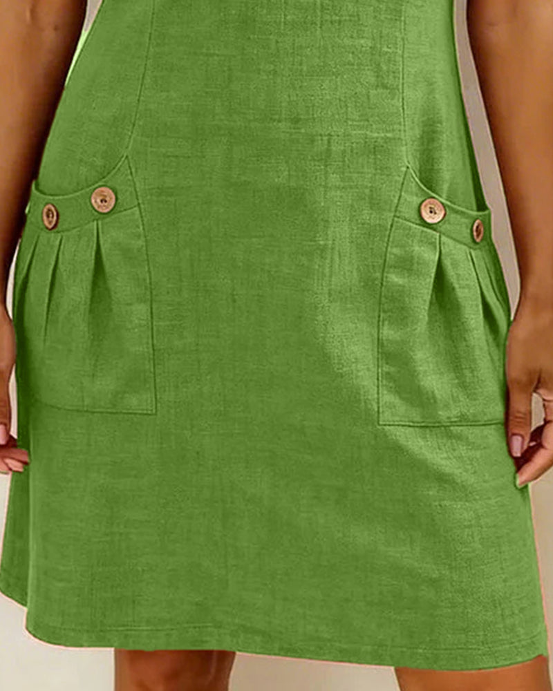 Cotton dress with zipper