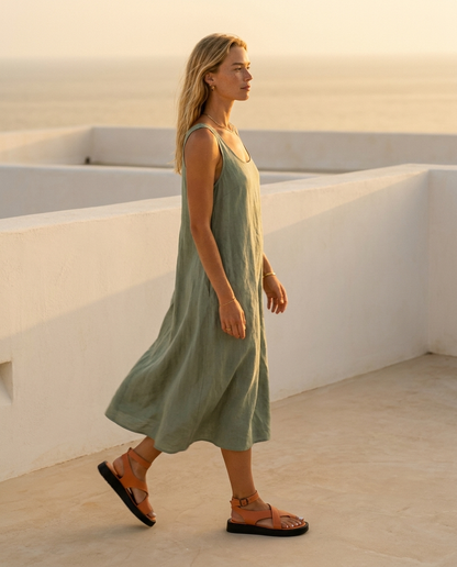 Libeccio Leather Sandals - Orange