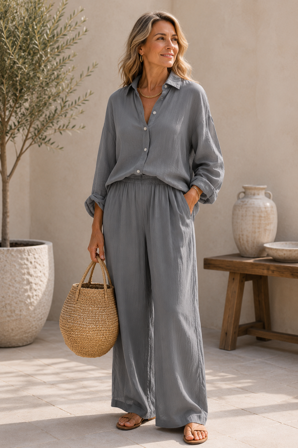 SELENE™ | Breezy Linen Lounge Set